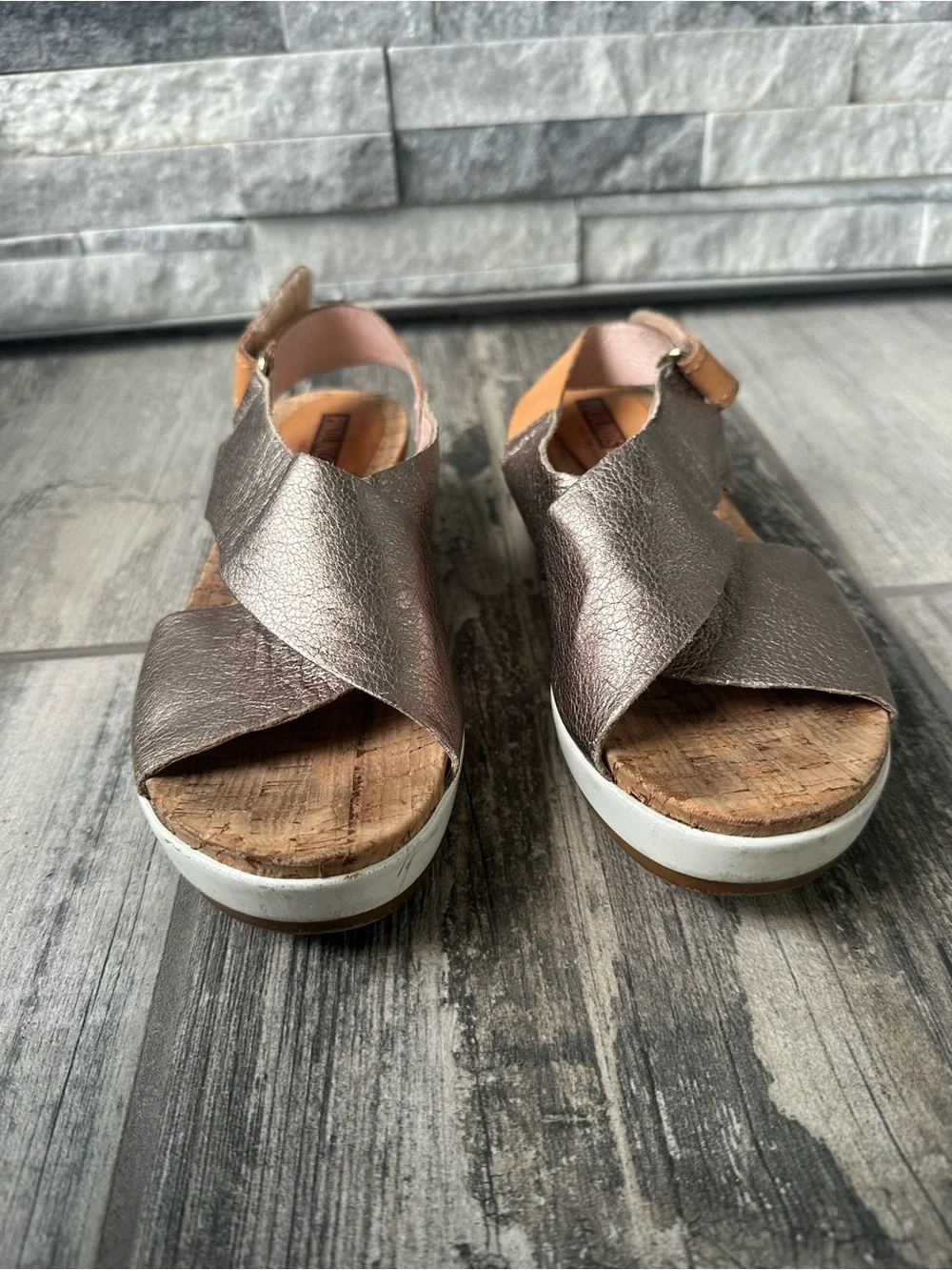 Pikolinos  Leather Cork Wedge Sandals Size 36